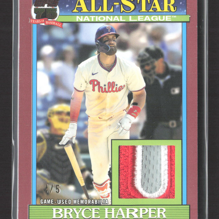 2026 Topps 1991 Baseball All-Stars Bryce Harper #91ASR-BH 4/5 Game-Used Patch