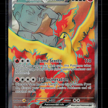 Pokemon 2025 Destined Rivals Team Rocket's Moltres EX SAR #208/182