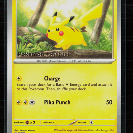 Pokemon 2023 Pikachu (Pokemon Together) Stamped Promo • 025/165