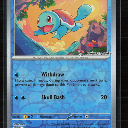 Pokemon 2023 Scarlet & Violet 151 Squirtle #7/165 Pokemon Center