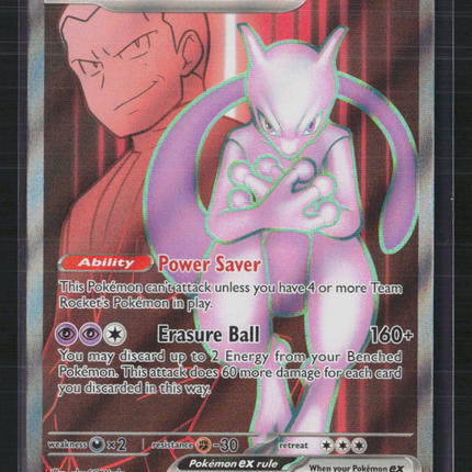 Pokemon 2025 Destined Rivals Team Rocket's Mewtwo EX FA SAR #213/182