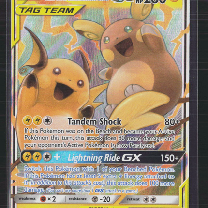 Pokemon 2019 Unified Minds Raichu & Alolan Raichu GX #54/236