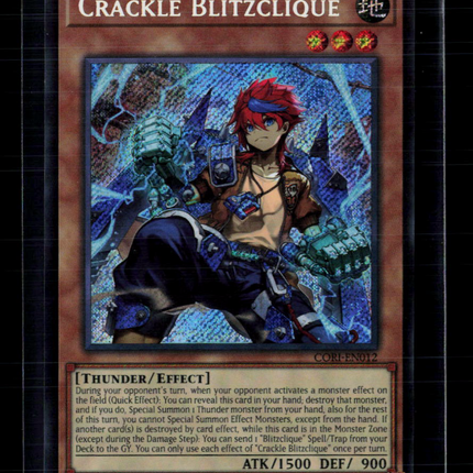 Yu-Gi-Oh! Crackle Blitzclique Chaos Origins Secret Rare • CORI-EN012 1st Edition