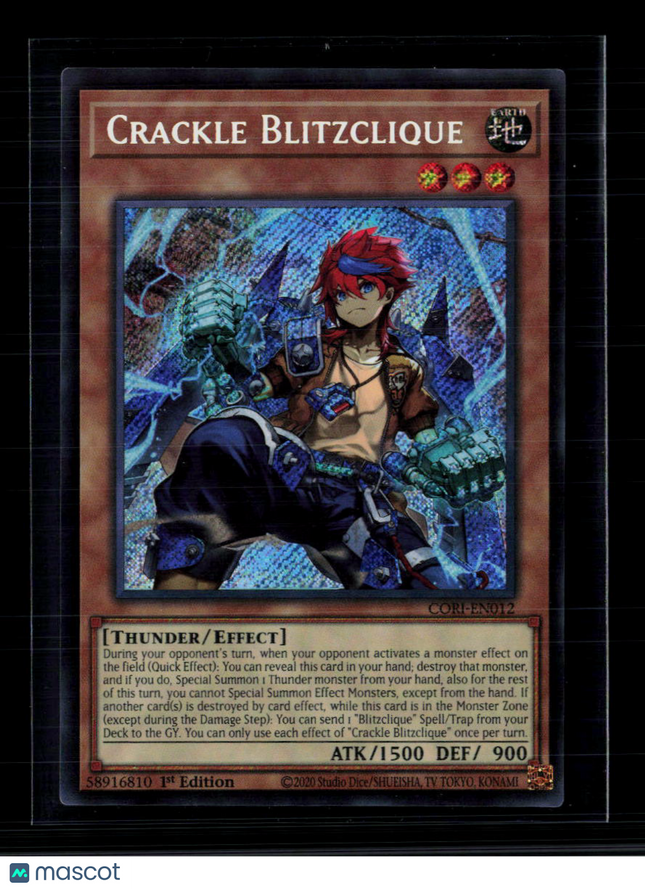 Yu-Gi-Oh! Crackle Blitzclique Chaos Origins Secret Rare • CORI-EN012 1st Edition