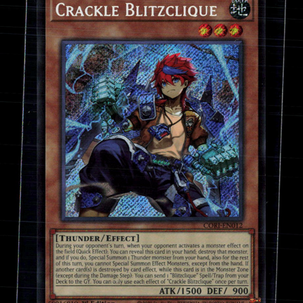 Yu-Gi-Oh! Crackle Blitzclique Chaos Origins Secret Rare • CORI-EN012 1st Edition