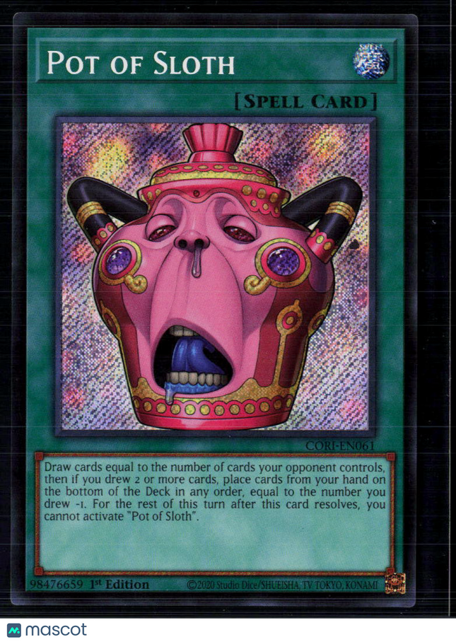Yu-Gi-Oh! Pot of Sloth Chaos Origins Secret Rare • CORI-EN061 1st Edition