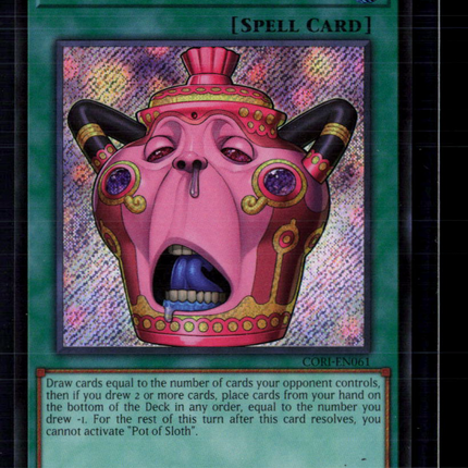 Yu-Gi-Oh! Pot of Sloth Chaos Origins Secret Rare • CORI-EN061 1st Edition