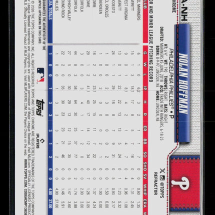2024 Topps Chrome Nolan Hoffman #RA-NH Refractor 065/499 RC Auto