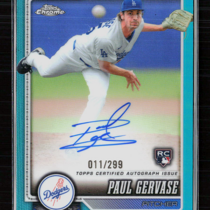 2026 Topps Chrome Paul Gervase #RA-PG Aqua 011/299 RC Auto