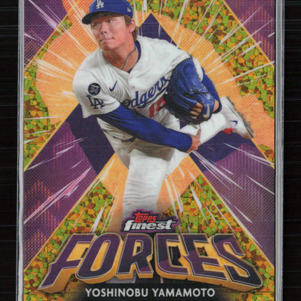 2026 Topps Finest Finest Forces Yoshinobu Yamamoto Gold Mini Diamond /50 #FIF-12