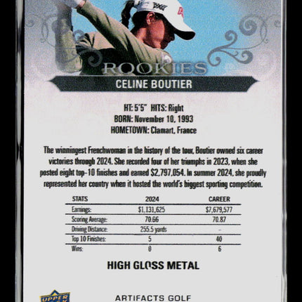 2024 Upper Deck Artifacts Golf Celine Boutier #53 High Gloss Metal