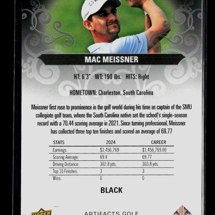 2026 Upper Deck Artifacts Golf Mac Meissner #13 Black 01/25