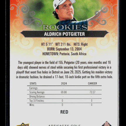 2026 Upper Deck Artifacts Golf Aldrich Potgieter #70 Red 442/499