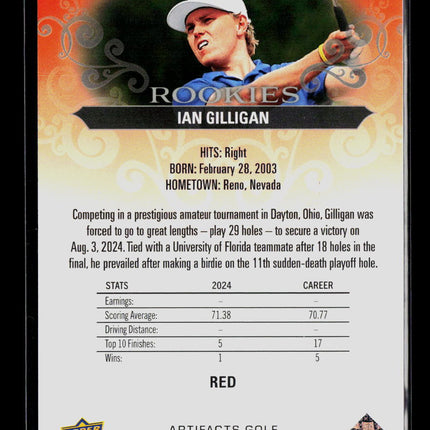 2026 Upper Deck Artifacts Golf Ian Gilligan #56 Red 163/499