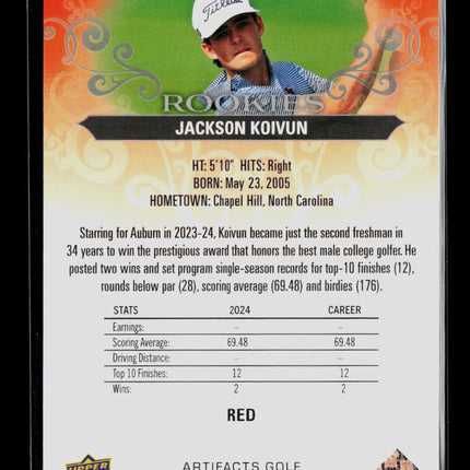 2026 Upper Deck Artifacts Golf Jackson Koivun #74 Red 185/499