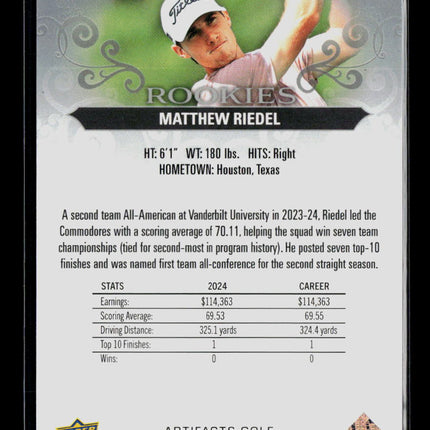 2023 Upper Deck Artifacts Golf Matthew Riedel #76 346/999