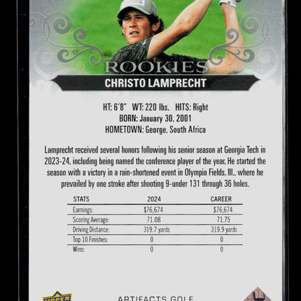 2023 Upper Deck Artifacts Golf Christo Lamprecht #57 243/999