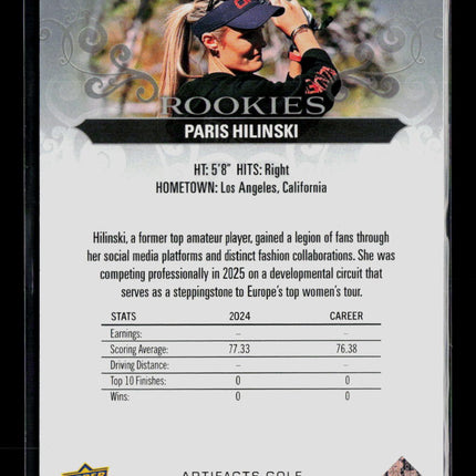 2026 Upper Deck Artifacts Golf Paris Hilinski #54 518/999