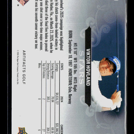 2026 Upper Deck Artifacts Golf Viktor Hovland #90 Stars 129/199