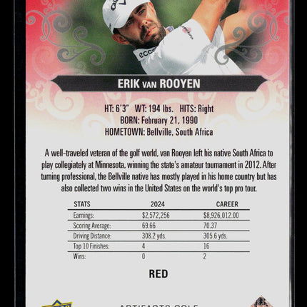 2026 Upper Deck Artifacts Golf Erik van Rooyen #30 Red 395/499