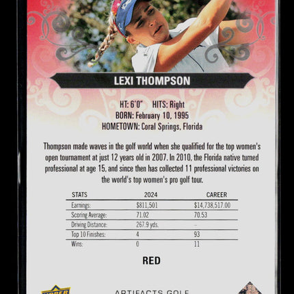 2026 Upper Deck Artifacts Golf Lexi Thompson #32 Red 182/499