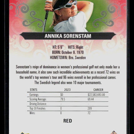 2026 Upper Deck Artifacts Golf Annika Sorenstam #6 Red 396/499