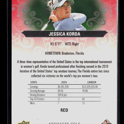 2026 Upper Deck Artifacts Golf Jessica Korda #38 Red 427/499