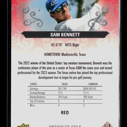 2026 Upper Deck Artifacts Golf Sam Bennett #37 Red 171/499
