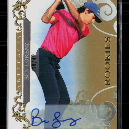 2026 Upper Deck Artifacts Golf Ben Lorenz #59 Gold Auto 30/49 Auto