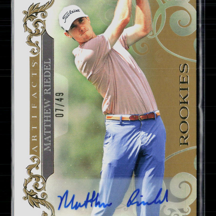 2026 Upper Deck Artifacts Golf Matthew Riedel #76 Gold Auto 07/49 Auto