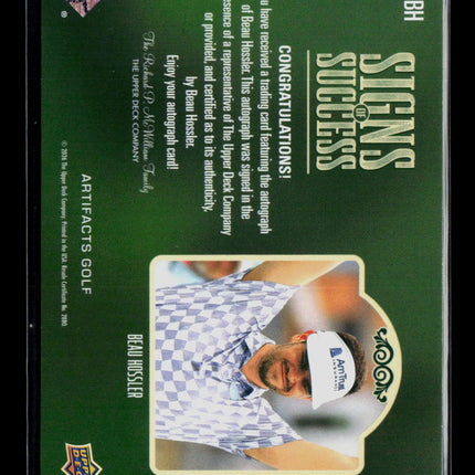 2026 Upper Deck Artifacts Golf Signs of Success Beau Hossler #SS-BH Auto