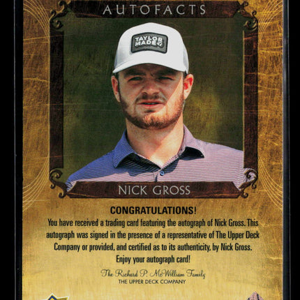 2026 Upper Deck Artifacts Golf Autofacts Nick Gross #A-NG Auto