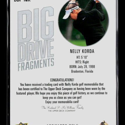 2026 Upper Deck Artifacts Golf Big Drive Fragments Nelly Korda #BDF-NK Shirt
