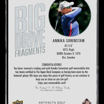 2026 Upper Deck Artifacts Golf Annika Sorenstam #BDF-AS