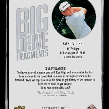 2026 Upper Deck Artifacts Golf Karl Vilips #BDF-KV Big Drive Fragments