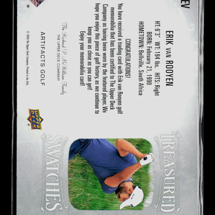 2026 Upper Deck Artifacts Golf Treasured Swatches Erik van Rooyen #TS-EV