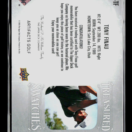 2026 Upper Deck Artifacts Golf Tony Finau #TS-TF Treasured Swatches