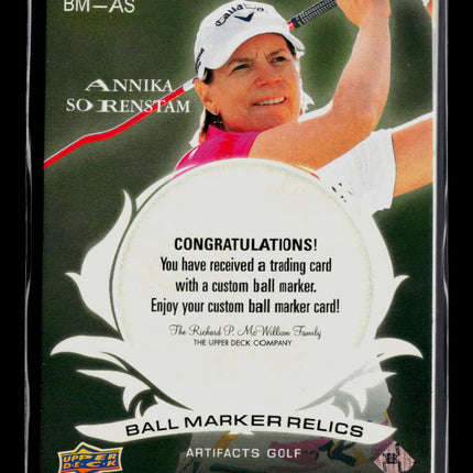 2026 Upper Deck Artifacts Golf Annika Sorenstam #BM-AS Ball Marker Relic