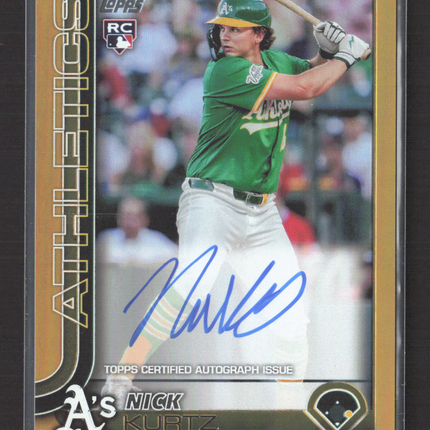 2025 Topps Update Series Nick Kurtz #US201 Gold RC Auto /50
