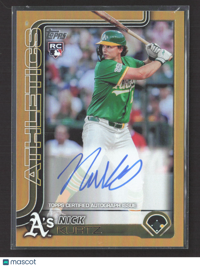 2025 Topps Update Series Nick Kurtz #US201 Gold RC Auto /50
