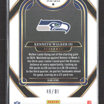 2025 Panini Select Football Kenneth Walker III #276 Dragon Scale 49/81