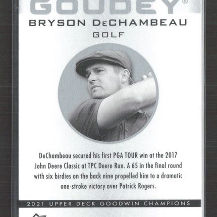 2021 Upper Deck Goodwin Champions Goudey Bryson DeChambeau #G15