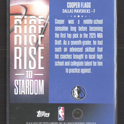2025 Topps Rise to Stardom Cooper Flagg #RTS-1 RC