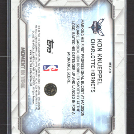 2026 Topps Chrome Moment in Time Kon Knueppel #MT-19 RC