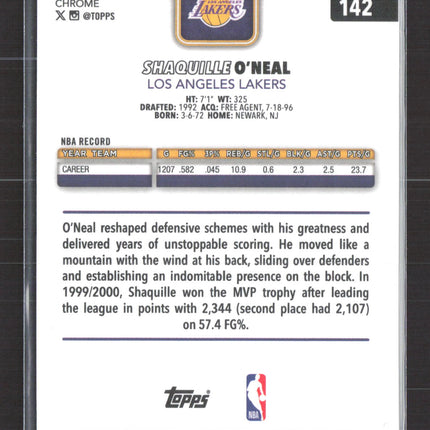 2026 Topps Chrome Shaquille O'Neal #142 Blue Refractor 094/150