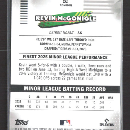 2026 Topps Finest Kevin McGonigle #74 RC