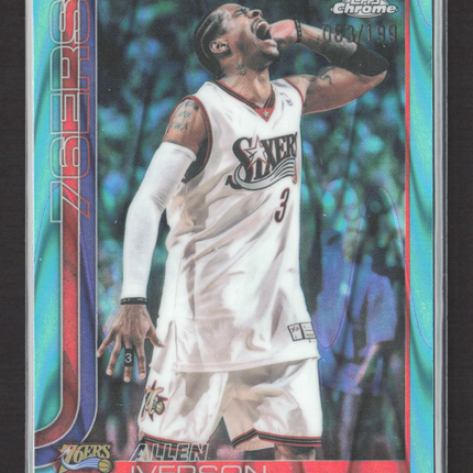 2026 Topps Chrome Allen Iverson #145 Aqua Wave Refractor 083/199