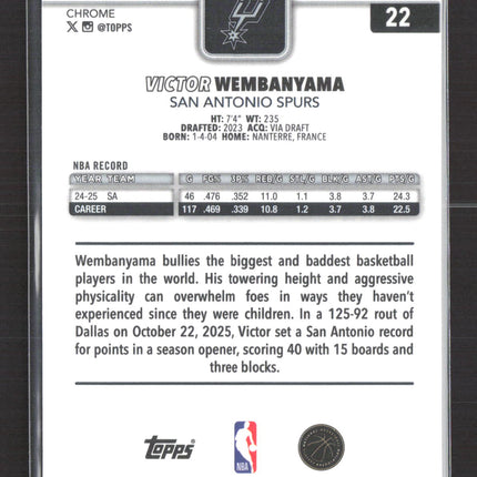 2026 Topps Chrome Victor Wembanyama #22 Wave