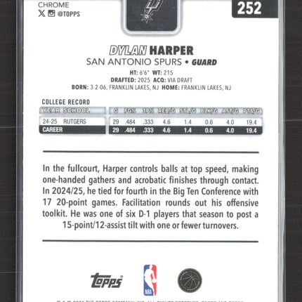 2025 Topps Chrome Dylan Harper #252 RC