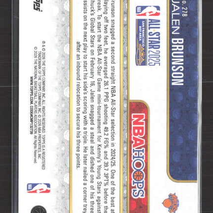 2026 Topps NBA Hoops Jalen Brunson #278 087/149